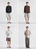 Camisa de Lino Tencel con Cuello Mao y Mangas Largas para Hombre, Transpirable de Verano, Texturizada, un Bolsillo, Holgada, Estilo Chino