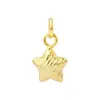 Nuevo Colgante de Estrella de Cinco Puntas Bañado en Oro Color Plata de Ley S925 Encanto de Estrella Cepillada Hecha a Mano Accesorio para Pulsera DIY