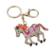 Llavero de Caballo Corriendo de Diamantes Completos Nuevo Creativo Transfronterizo 2026 Caballo del Zodiaco Colgante de Mochila de Moda Tendencia Venta al por Mayor