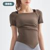 Venta de liquidación: Camiseta Interior de Lycra para Mujer, Verano, Cuello Bajo, Manga Corta, para Correr, Fitness, Deportes, Secado Rápido, Ropa de Yoga