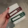 Presilha de Cabelo Retangular Grande Brilhante em Formato de Gota Dongdaemun Coreano para Nuca e Lados