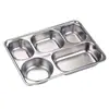 Acero Inoxidable 304 Grado Alimenticio Lonchera Plato de Comida Rápida Plato Dividido para Comedor Estudiantil Plato para Cena Separado Lonchera para Adultos Oficinistas