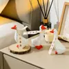 Figura de Patito de Paz y Alegría, Decoración de Ganso Blanco, Regalo Creativo de Cumpleaños, Decoración para el Hogar, Accesorio para Fotos, Fondo para Fotografía