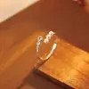 Anillo de Luz de Zirconia Incrustada en Oro Real Chapado en Cobre Transfronterizo Europeo y Americano Lujo Ligero Sensación de Alta Gama Anillo para el Dedo Joyería de Mano Versátil Fabricante Venta al por Mayor en Stock