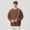 Moletom gola careca de peso pesado estilo retrô americano para homens, nova blusa casual solta para primavera e outono, camisa básica de manga longa, marca da moda