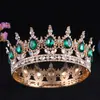 Tiara de Novia de Venta Caliente Transfronteriza Corona Redonda de Cristal Redondo Barroco de Alta Gama Corona de Princesa Cumpleaños Accesorios de Boda Lote