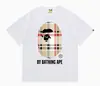 Hit da Internet de Verão 24: Camiseta bAPe Cabeça de Macaco Macaquinho, Camuflagem, Camiseta Unisex Manga Curta Gola Redonda
