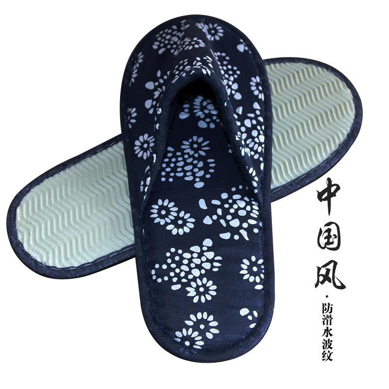 全蓝花布拖鞋2