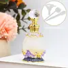 15ml Botella de Vidrio para Aceite Esencial de Perfume Estilo Retro Nuevo Flor Pintada Incrustada Color Esmalte Portátil de Gama Alta