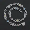 Nuevo Collar Hip-Hop Europeo y Americano de Estrella de Cinco Puntas con Piedras Preciosas de Colores, Circonita, Símbolo del Infinito de Forma Irregular para Hombre, Collar de Moda