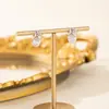 Pendientes Minimalistas de Flor de Rosa para Mujer, Diseño de Corazón Estilo Ins, Pendientes de Cobre con Circonita de Lujo Ligero, Moda de Verano Nicho
