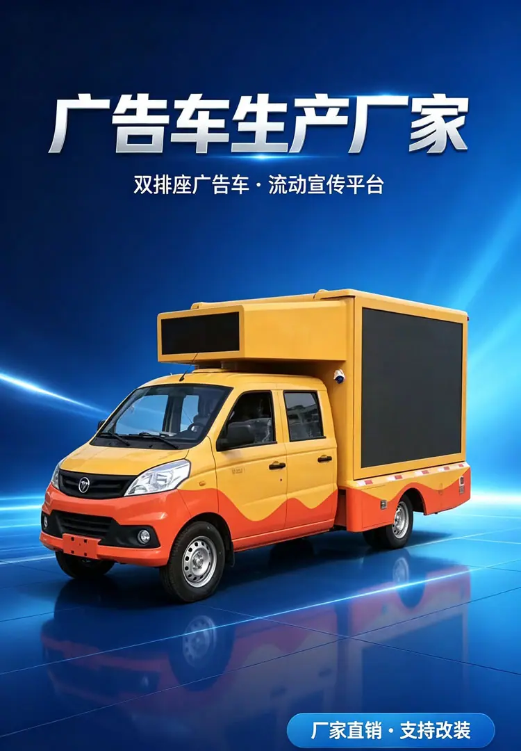 蓝牌多功能LED车品牌宣传车流动舞台车国六新款质保三年