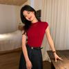 Ropa Zhengqite/ Camiseta de Punto de Manga Corta Inspirada en Diseñador para Mujer, Nuevo Estilo de Verano, Versátil, Elegante, Top de Tencel Ajustado