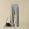 Calça Masculina de Verão com Caimento, Não Amassa, Solta, Semi-Elástica, Versátil, Casual, Cor Sólida, Pierna Reta, Longa