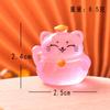 Gato de la Suerte Luminoso Lindo Transfronterizo Adornos de Jardinería de Micro Paisaje Dibujos Animados DIY Gato de la Suerte Accesorios de Resina