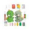 Pacote de Material de Crochê Atacado Boneca de Lã Pura Feita à Mão Tricô Crochê Material Dinossauro Verde Conjunto de Decoração DIY