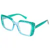 Gafas Decorativas de Moda Europeas y Americanas Incrustadas de Diamantes para Hombres y Mujeres, Gafas Personalizadas de Montura Grande que Muestran el Rostro de Montura Pequeña 131 H2380