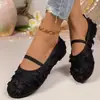 Comércio Exterior Mais Vendido Renda Malha Laço 2026 Novos Sapatos Mary Jane Planos Respiráveis para Mulheres Transfronteiriços Respiráveis