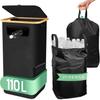 Recogedor de Botellas de Depósito de 110L con Tapa Contenedor Plegable Impermeable para Almacenamiento de Botellas con 2 Bolsas Internas Extraíbles