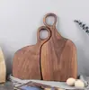 Tábua de Corte de Nogueira para Casal Transfronteiriça Tábua de Madeira para Bife e Pão Tábua de Corte de Madeira Maciça Tábua para Comida de Bebê e Frutas com Alça Cozinha
