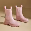 Boca Elástica Cibernético Popular Botas de Chuva Martin Moda Feminina Roupa Exterior Cano Médio Impermeável Sapatos Impermeáveis Antiderrapantes Botas de Chuva Comutador Calçados de Borracha
