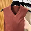 Colete de malha masculino, camisa base masculina, malha sem mangas com decote V slim fit para negócios, colete masculino, fornecimento direto da fábrica