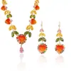 Set Transfronterizo de Collares de Zirconia de Moda Europea y Americana, Joyería Colorida con Forma de Corazón Estilo Ins para Uso Diario, Cadena Elegante para la Clavícula