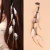 Nova Moda Feminina Longa Transfronteiriça Pena BB Clip Estilo Étnico Acessórios para Cabelo para Desgaste de Viagem e Foto Grampo de Cabelo