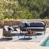 Móveis Sofá de Rattan Criativo para Pátio Externo Cadeira de Rattan Individual para Lazer em Varanda Aberta Combinação de Sofá de Designer