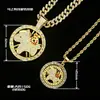 Novo Pingente Rotativo de Moda Estilo Chinês para Riqueza Instantânea, Tendência Ano do Cavalo Boa Sorte Versátil Personalizado Colar Totalmente Cravejado Atacado