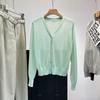 25 Novedades Primavera y Verano Ropa de Mujer Cardigan de Punto Fino Transparente con Cuello en V / Suéter de Punto Fino Top Camisa de Aire Acondicionado 474984