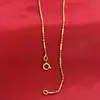 Cadena de Ola de Agua Chapada en Oro Vietnamita, Cadena Lisa, Collar para Mujer, Cadena Hueso de Serpiente, Cadena de Caja Chapada en Oro de Latón, Cadena Chopard, Apilable