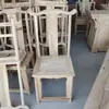 Mesa y Sillas de Comedor de Madera Maciza China Olmo Viejo del Norte Mesa Tallada Antigua de los Ocho Inmortales Mesa Cuadrada para Hogar Rural Banco Largo Madera Blanca