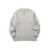 Roupas Vintage Yidao 2026 Outono Novo Suéter Gola Henley Estilo Americano para Homens e Mulheres, Pulôver Tricô Casual Cor Sólida