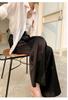 Pantalones de pierna ancha de seda helada para mujer, delgados de verano de cintura alta, estilo traje fluidos rectos, nuevos pantalones de satén de acetato de imitación 2026