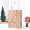 Saco de Papel Kraft Desenho Animado Sacola de Natal Sacola de Presente Sacola Série Impressa para Festa de Feriado Sacola de Presente de Doces