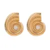 Pendientes de Acero Inoxidable de Alta Gama Tohm Transfronterizos Nuevo Estilo Simples y Versátiles Pendientes Dorados de Moda Que No Se Desvanecen y No Son Alérgicos