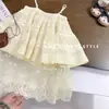 Vestido de tirantes para niña pequeña, Vestido de verano sin mangas, Falda de gasa con encaje súper bonita para niños, Comercio exterior