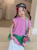 Colete Estampado Sem Manga Infantil 2026 Verão Novo Estilo Casual Coreano Camiseta para Meninos e Meninas, Blusa Soltinha para Crianças Pequenas e Médias