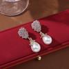 Brincos Doces Frescos Elegantes Estilo Coreano Sentido de Alto Padrão Brincos de Diamante Exquisitos Femininos Flor Amor Pérola Brincos Geométricos Distintos
