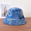 Sombrero de Pescador Hecho a Mano con Flor Tridimensional Estilo Coreano para Mujer Moda de Verano que Muestra la Cara Sombrero Pequeño de Mezclilla Tipo Cubo Sombrero con Tela para Sombra Solar