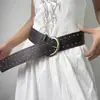 Cinto Largo Estilo Velho Oeste Americano Retro para Mulheres Jeans Pesado Boêmio com Personalidade de Nicho