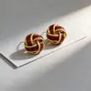 Nuevos Pendientes de Hilo de Esmalte Color Maillard Estilo Vintage para Mujer, No se Desvanecen, Pendientes de Lujo Ligero de Gama Alta, Accesorios para Orejas de Nicho