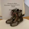 Botines de mujer con cordones cortos, botas de ajuste ceñido, botas de moto de moda 2026, estilo patchwork, versátiles, de suela gruesa, nuevo diseño moderno