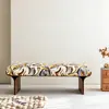 Banco Minimalista Nórdico con Patrón de Flujo para Entrada, Banco para Cambiar Zapatos, Banco de Pie de Cama para Dormitorio