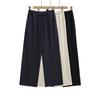Xz2559-25 Verão Novo Estilo Estilo Retrô Americano Cordão Cintura Elástica Listrado Solto Calças Retas Calças Casuais