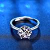 Anel Seis Garras Feminino Casal Busca Aliança de Casamento Anel de Diamante Simulado Diamante Imitação Moda Personalidade Luxo Leve Japonês Celebridade da Internet