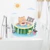 LD64008 dibujos animados lindo gatito personalidad sandía bañera baño artículos de remodelación de pared pegatinas de pared autoadhesivas