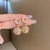 Pendientes geométricos de resina plisada retro europea y americana con aguja de plata, pendientes de estilo chino, pendientes de temperamento francés, venta al por mayor para mujeres