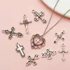 Explosiones transfronterizas 26 colgante de cruz diy ropa europea y americana collar pendientes colgante llavero en stock venta al por mayor